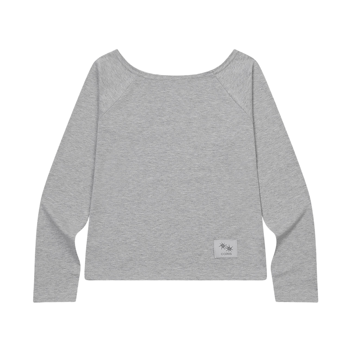C-P00000BR Coiris Liv Off Shoulder Raglan Long Sleeve T Gray