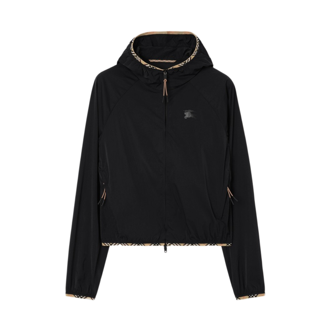 8123496 (W) Burberry Stretch Nylon Hooded Jacket Black