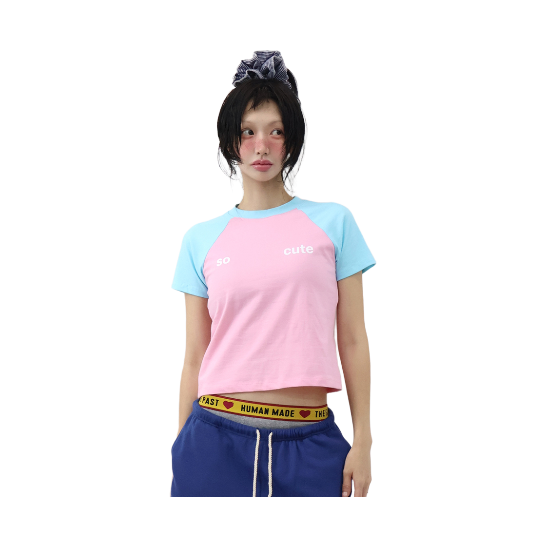 키코지 쏘 큐트 래글런 티셔츠 스카이블루(kikozy So Cute Raglan T-shirt_Sky Blue) - 2