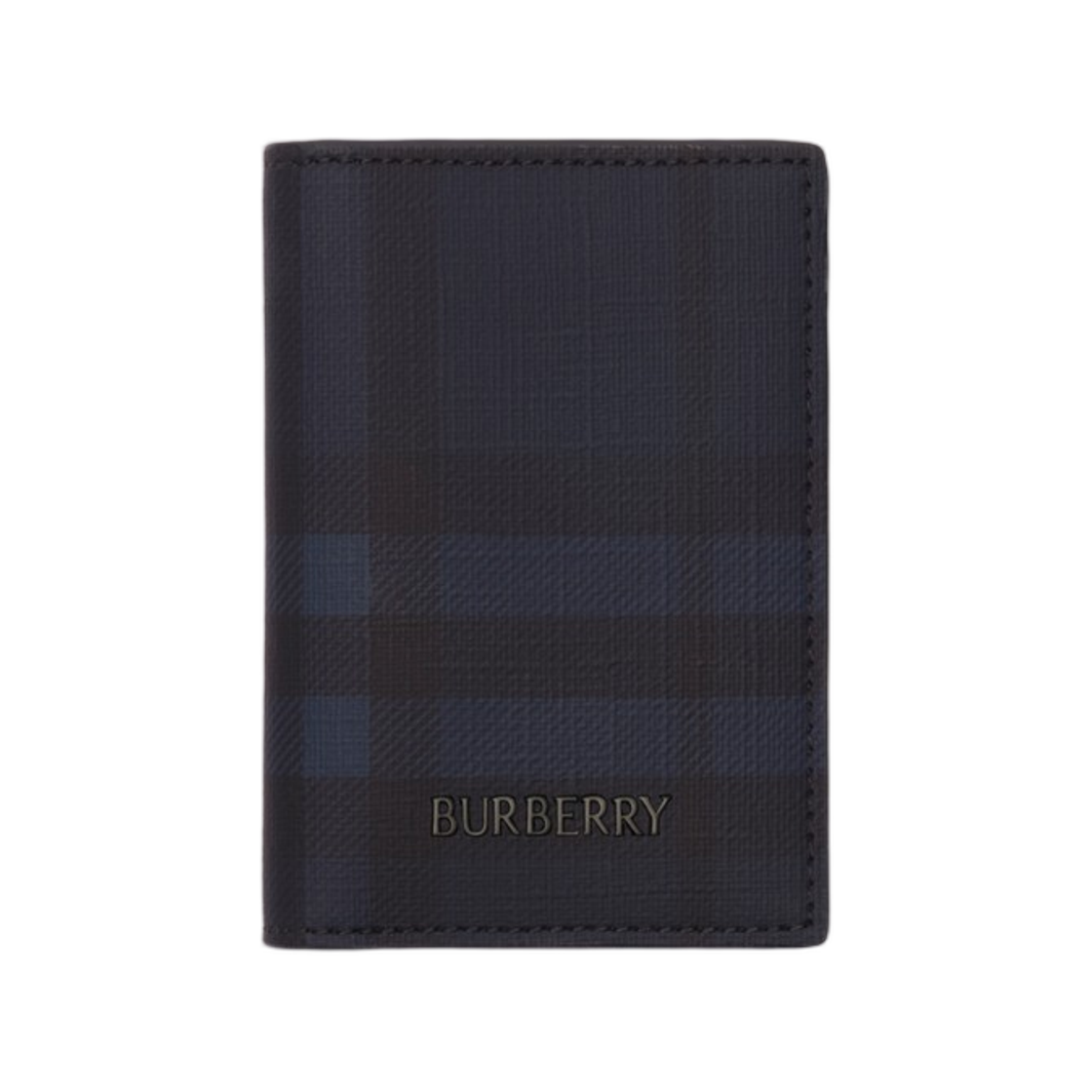 8129973 Burberry City Check Folding Card Case Navy