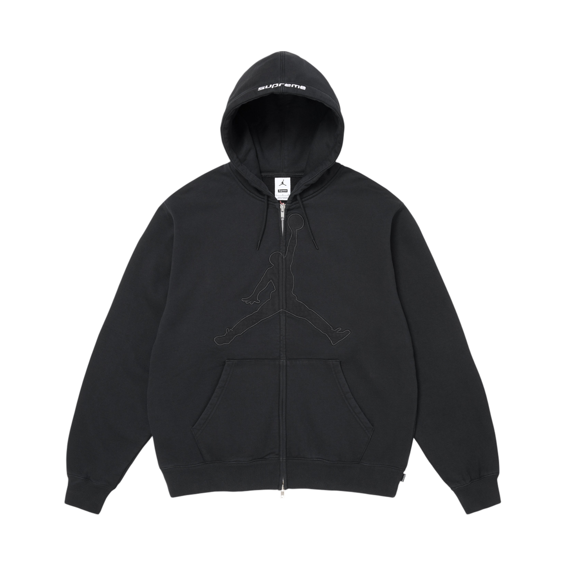 슈프림 x 조던 집업 후드 스웨트셔츠 블랙 - 26SS(Supreme x Jordan Zip Up Hooded Sweatshirt Black - 26SS)