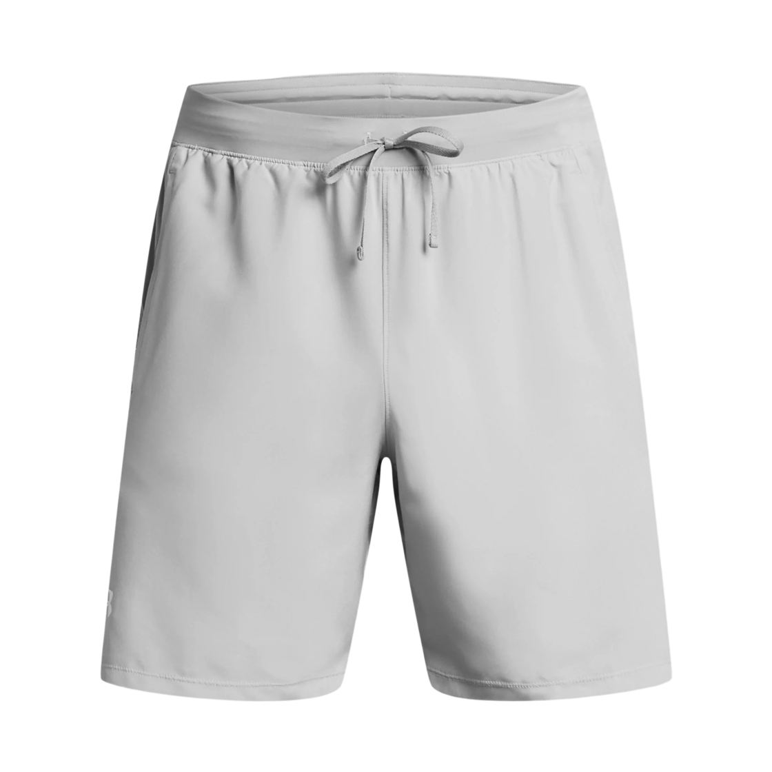 언더아머 런치 언라인드 7인치 쇼츠 모드 그레이 화이트(Under Armour Launch Unlined 7 Inch Shorts Mod Gray White)