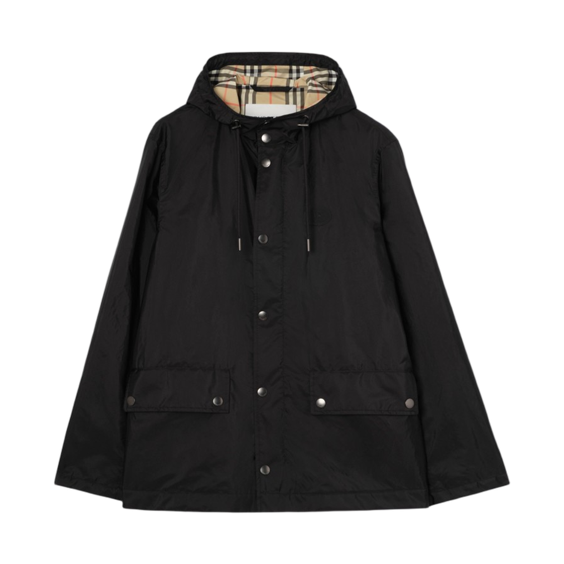 8127018 Burberry Nylon Pembrey Hooded Jacket Black