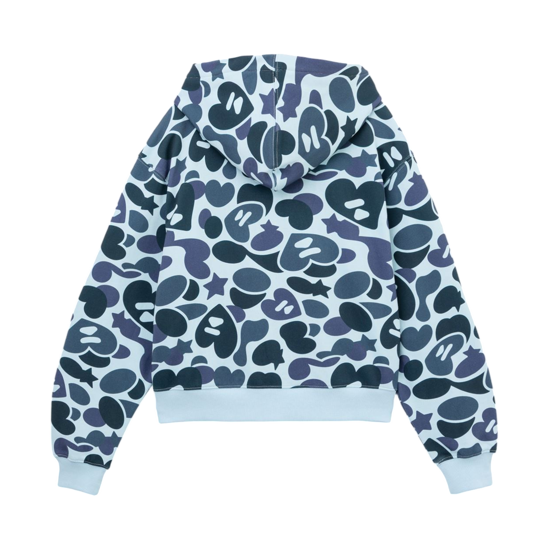 (W) 베이프 카모 후드 집업 스웨터 블루((W) BAPE Camo Hooded Zip Up Sweater Blue) - 2
