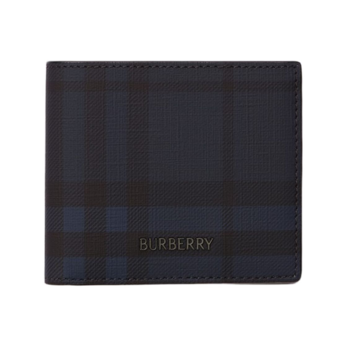 8128116 Burberry City Check Bifold Wallet Navy
