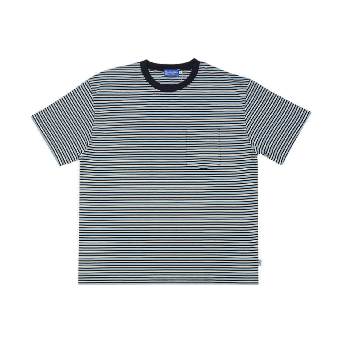맨하탄 레코즈 포켓 보더 티 - 블루(Manhattan Records Pocket Border Tee - Blue)