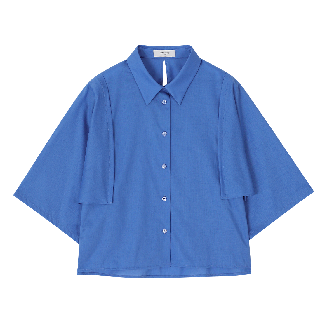 WI3SH309BL (W) SONGZIO Angelwing Pleats Dolman Shirt Blue