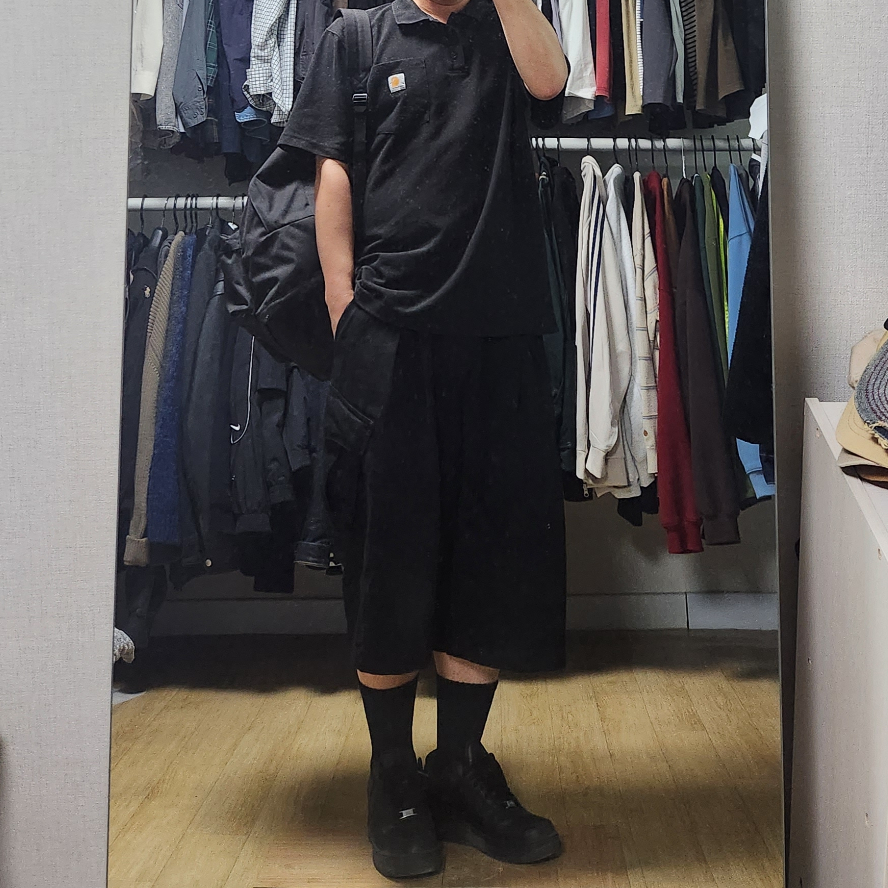 Nike x Supreme Air Force 1 Low Black, Sansan Gear Capri Pants Black_26SS 착용 스타일
