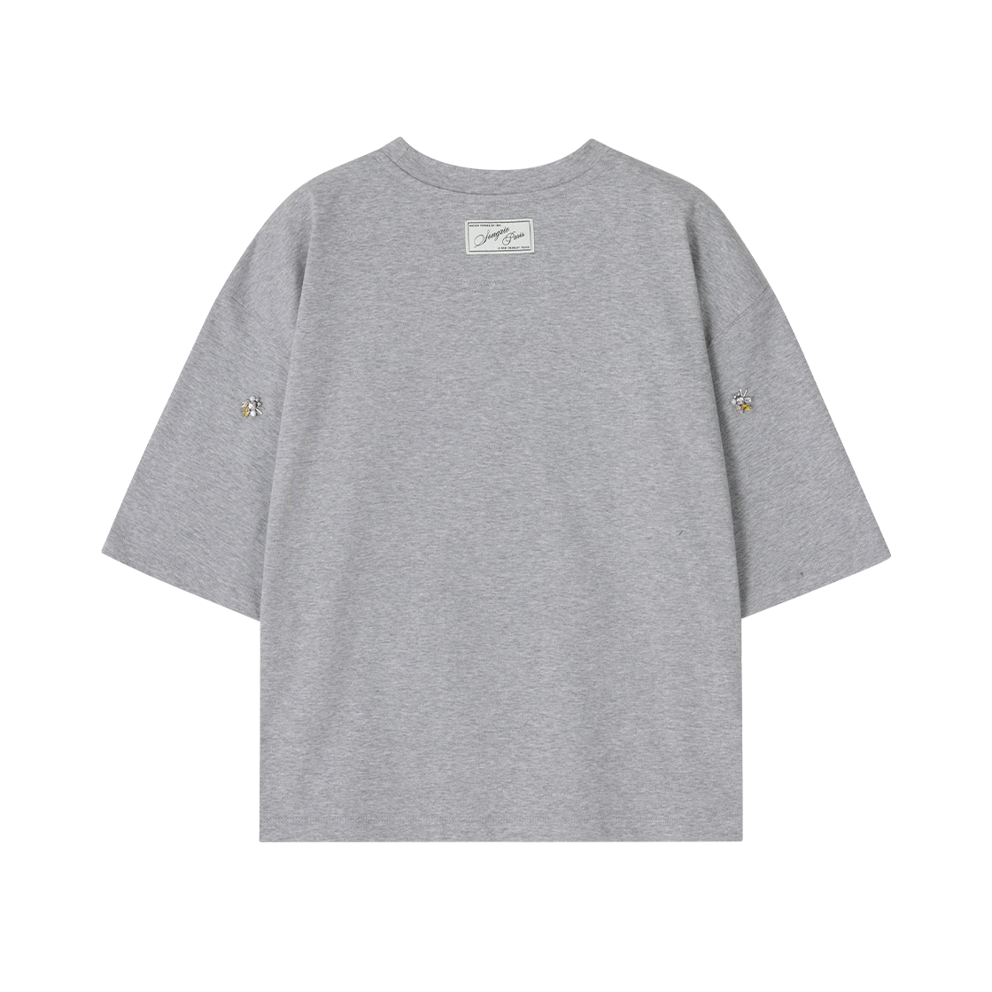 (W) 송지오 파피용 크롭 티셔츠 멜란지그레이((W) SONGZIO Papillon Crop T Shirt Melange Grey) - 2