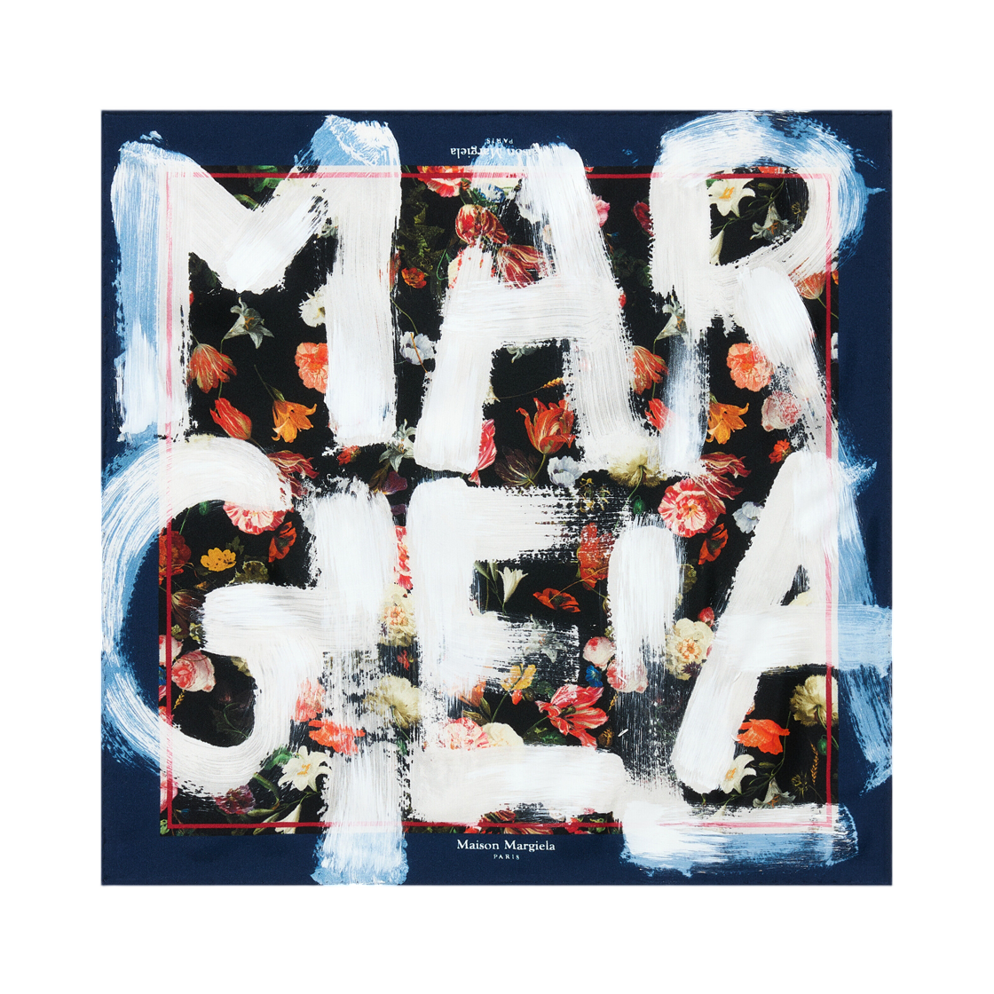 메종 마르지엘라 프린티드 실크 풀라드 블랙(Maison Margiela Printed Silk Foulard Black) - 1