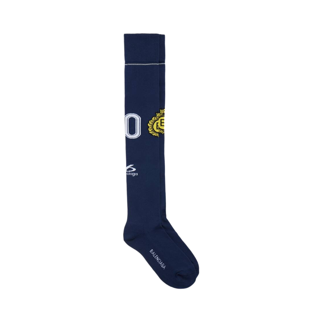 A003E8472B44100 Balenciaga Naval Crest Long Socks Navy
