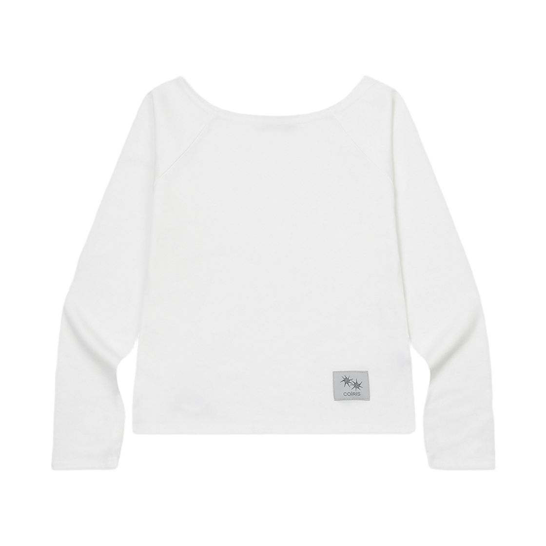 C-P00000BR Coiris Liv Off Shoulder Raglan Long Sleeve T White
