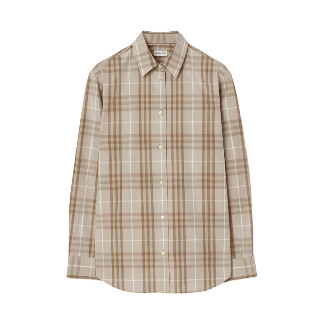 8131613 (W) Burberry Classic Fit Check Cotton Shirt Stone Grey