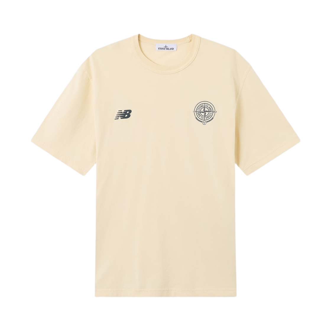 스톤 아일랜드 x 뉴발란스 2100001 레귤러 핏 티셔츠 아이보리(Stone Island x New Balance 2100001 Regular-Fit T-Shirt Ivory) - 1