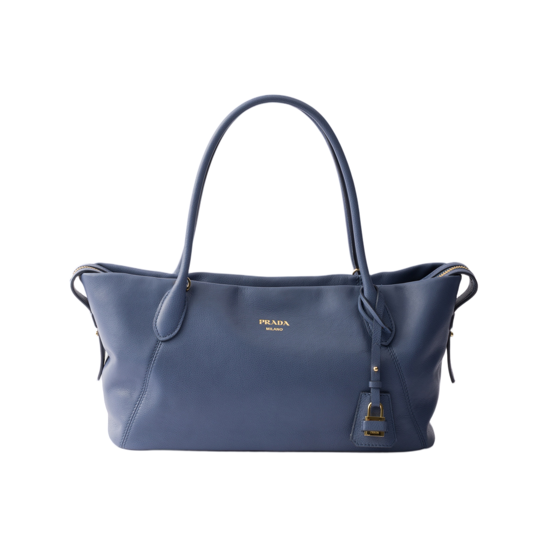 1BG661-2HF2-F0D57 Prada Large Leather Tote Bag Aviation Blue