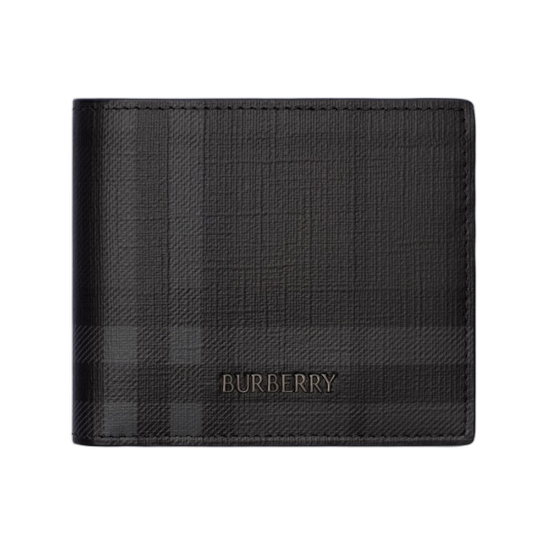8127772 Burberry City Check Bifold Wallet Iron Grey