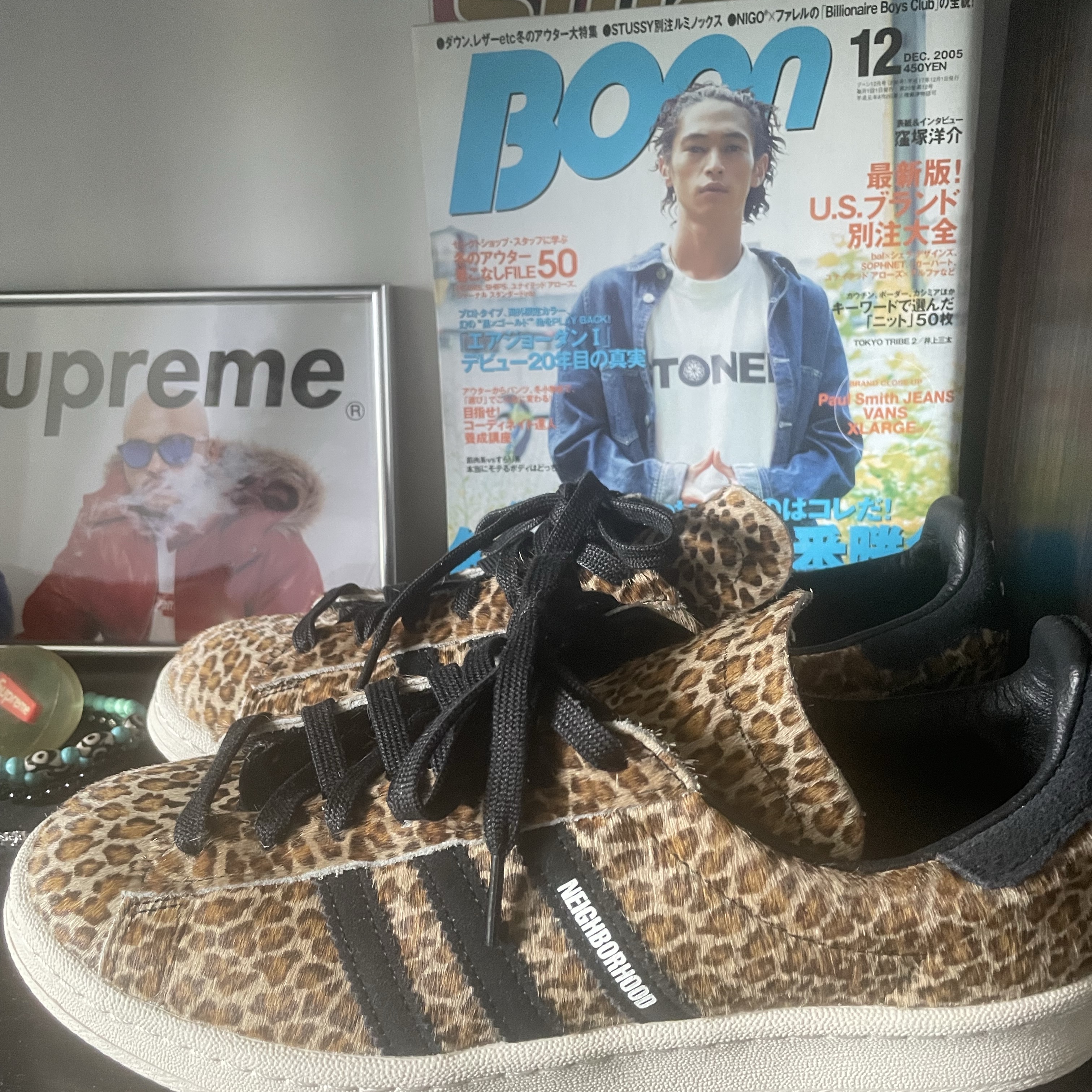 Adidas x END. x Neighborhood Campus Leopard Black 착용 스타일 - 1