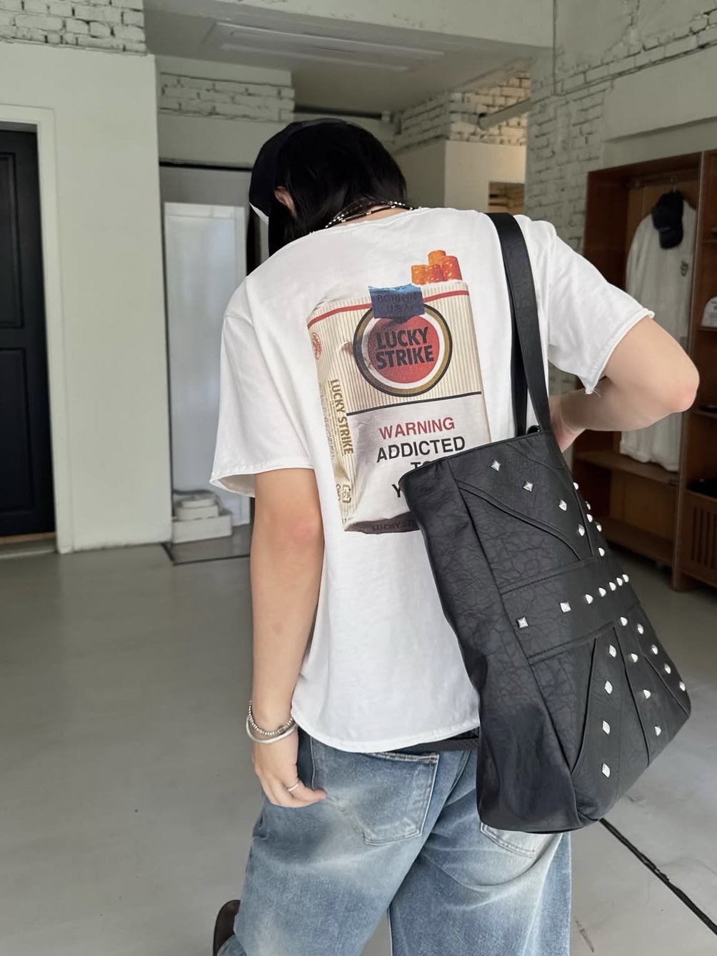 Epr. Layer Repaired Wide Leg Denim, Epr. Layer Smokers T-shirt 착용 스타일 - 2