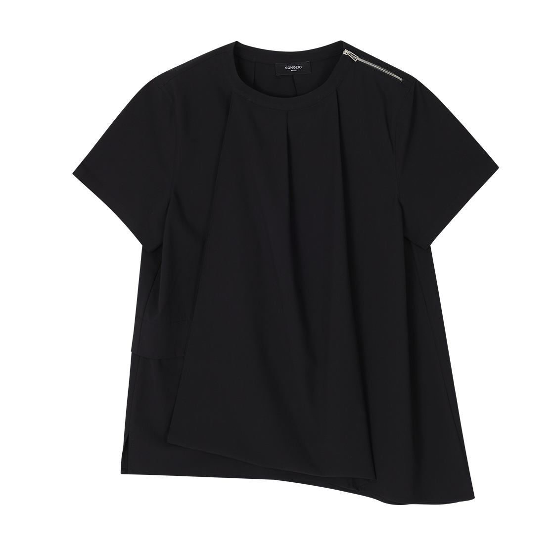 WI3BL330BK (W) SONGZIO Asymmetric Drape Top Black