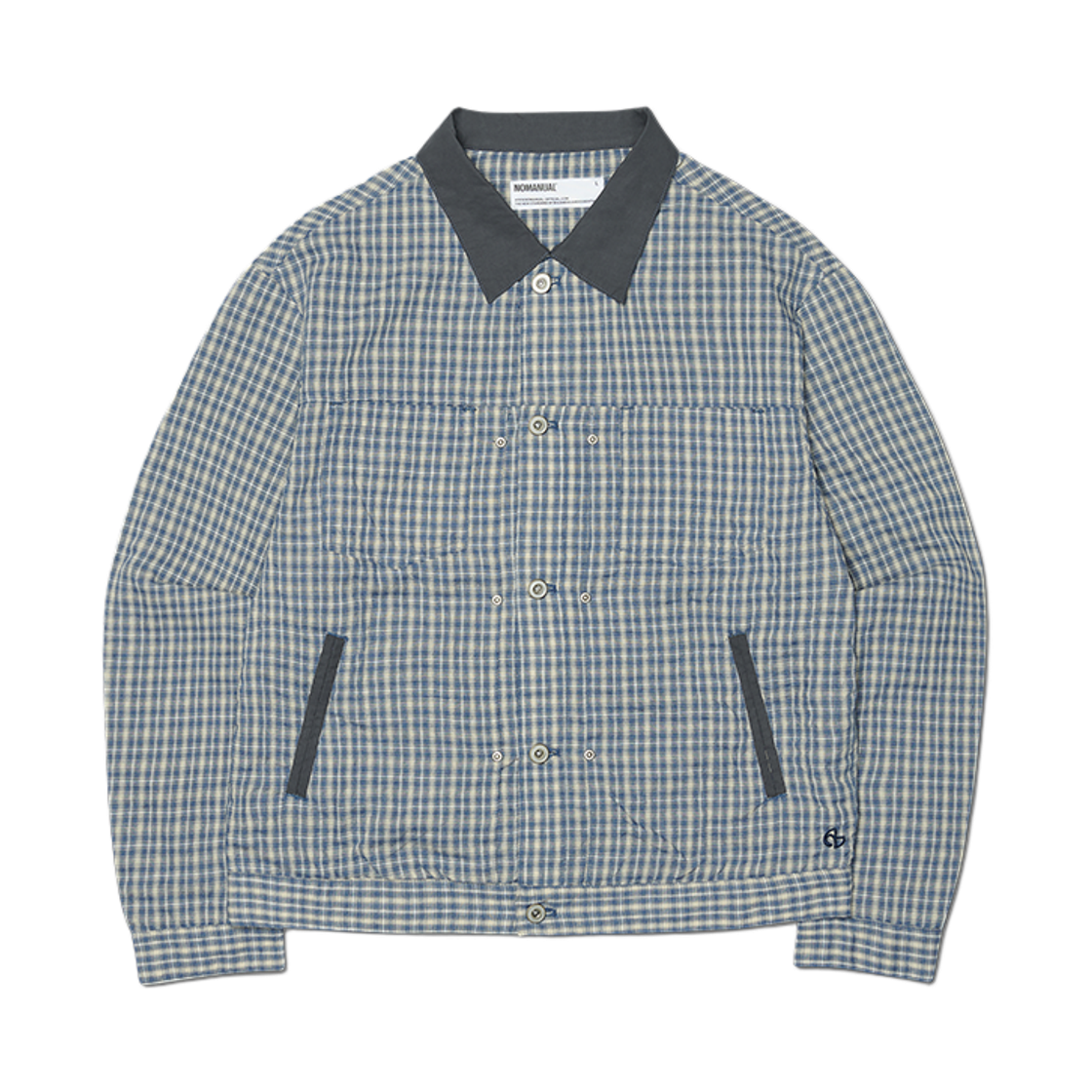 노매뉴얼 체크 트러커 자켓 워시드 블루(NOMANUAL Check Trucker Jacket Washed Blue) - 1