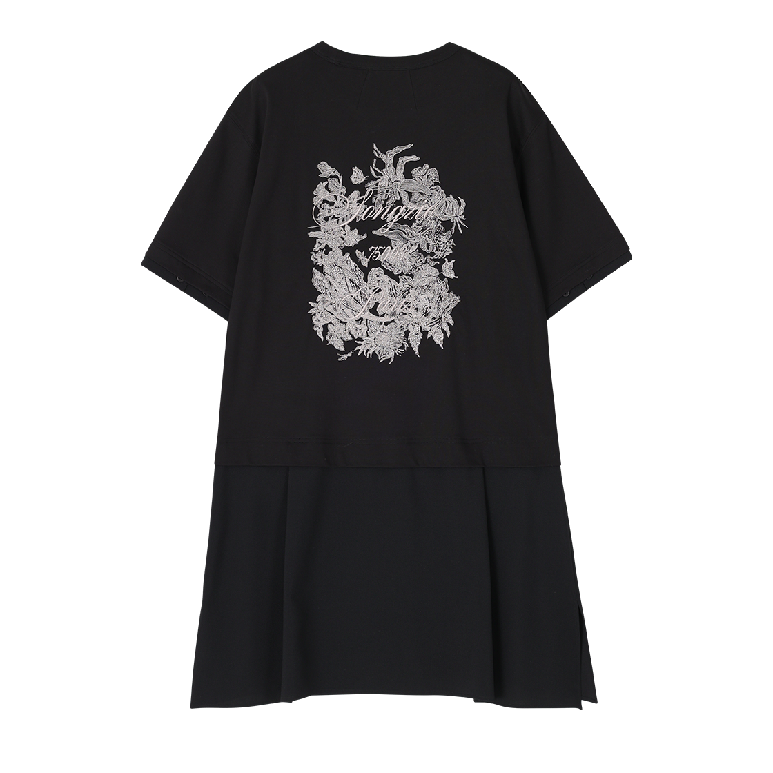 (W) 송지오 플로럴 엠브로이드 원피스 블랙((W) SONGZIO Floral Embroidered One Piece Black) - 2