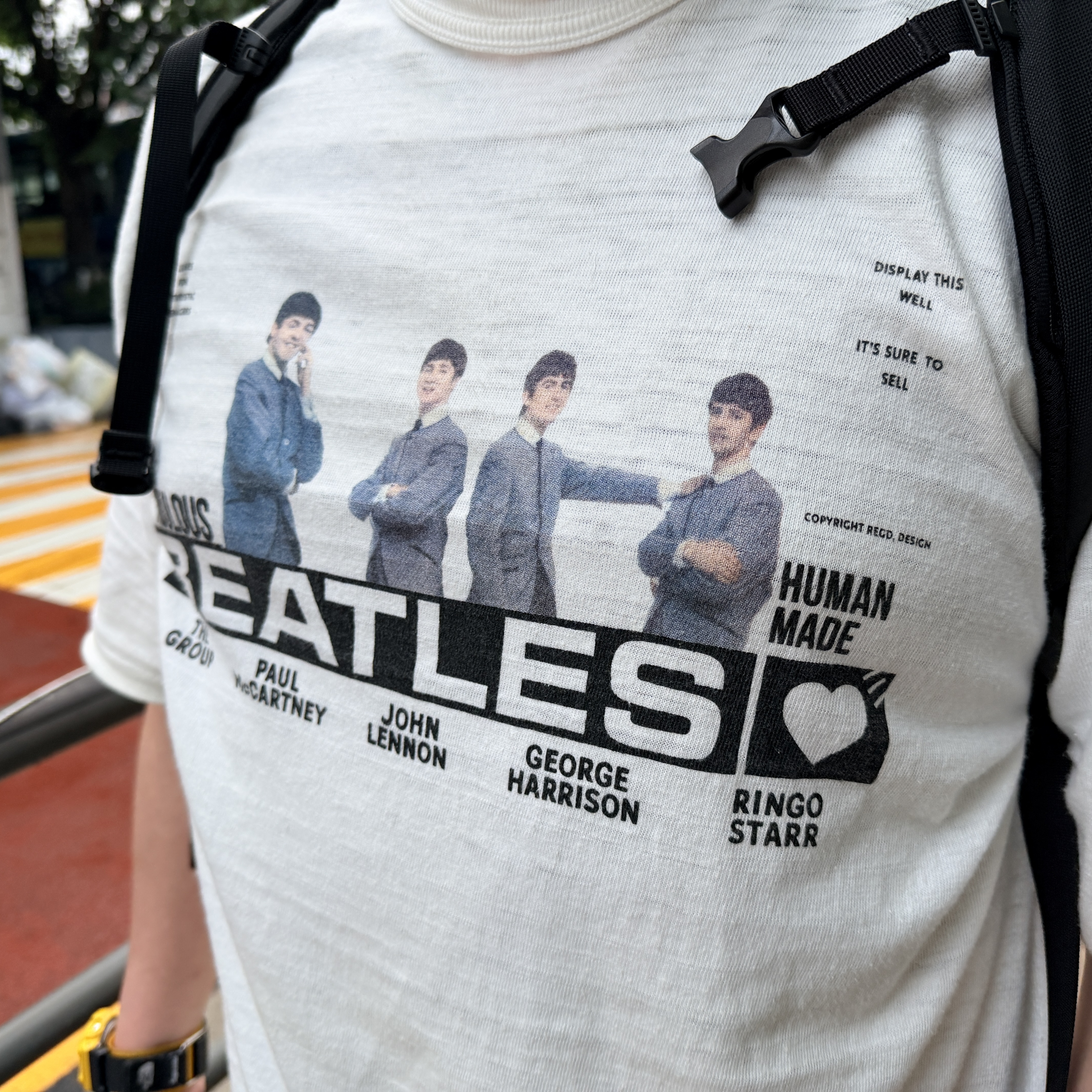 Salomon ACS Pro Black Lemon, Human Made Beatles T-Shirt White 착용 스타일 - 2