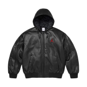 Supreme x Jordan Hooded Leather Jacket Black - 26SS