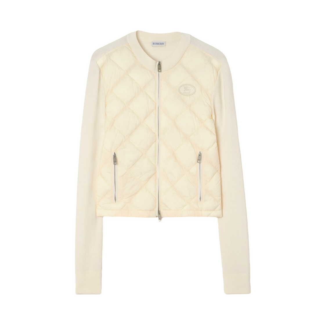 8127015 (W) Burberry Quilted Nylon and Wool Fulbrook Jacket Ceramic White