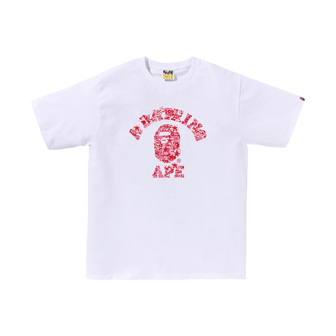 - BAPE Palm Resort Camo College T-Shirt White Pink