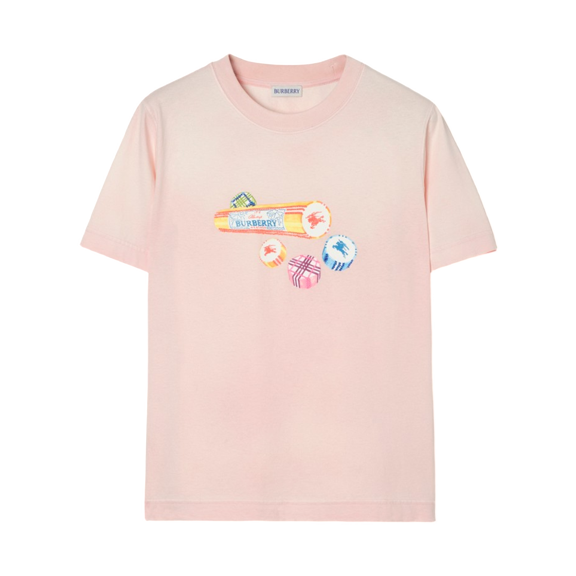 (W) 버버리 캔디 락 코튼 티셔츠 말로우 핑크((W) Burberry Candy Rock Cotton T-Shirt Mallow Pink)