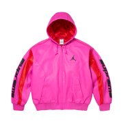 Supreme x Jordan Hooded Leather Jacket Pink - 26SS