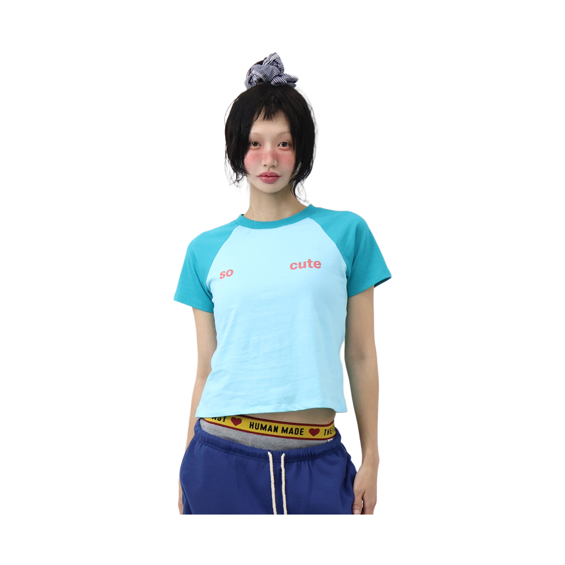 키코지 쏘 큐트 래글런 티셔츠 더콰이즈(So Cute Raglan T-shirt_Turquoise) - 2