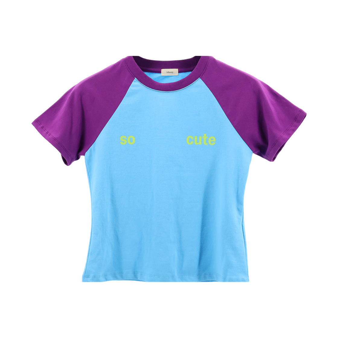 키코지 쏘 큐트 래글런 티셔츠 퍼플(kikozy So Cute Raglan T-shirt_Purple)