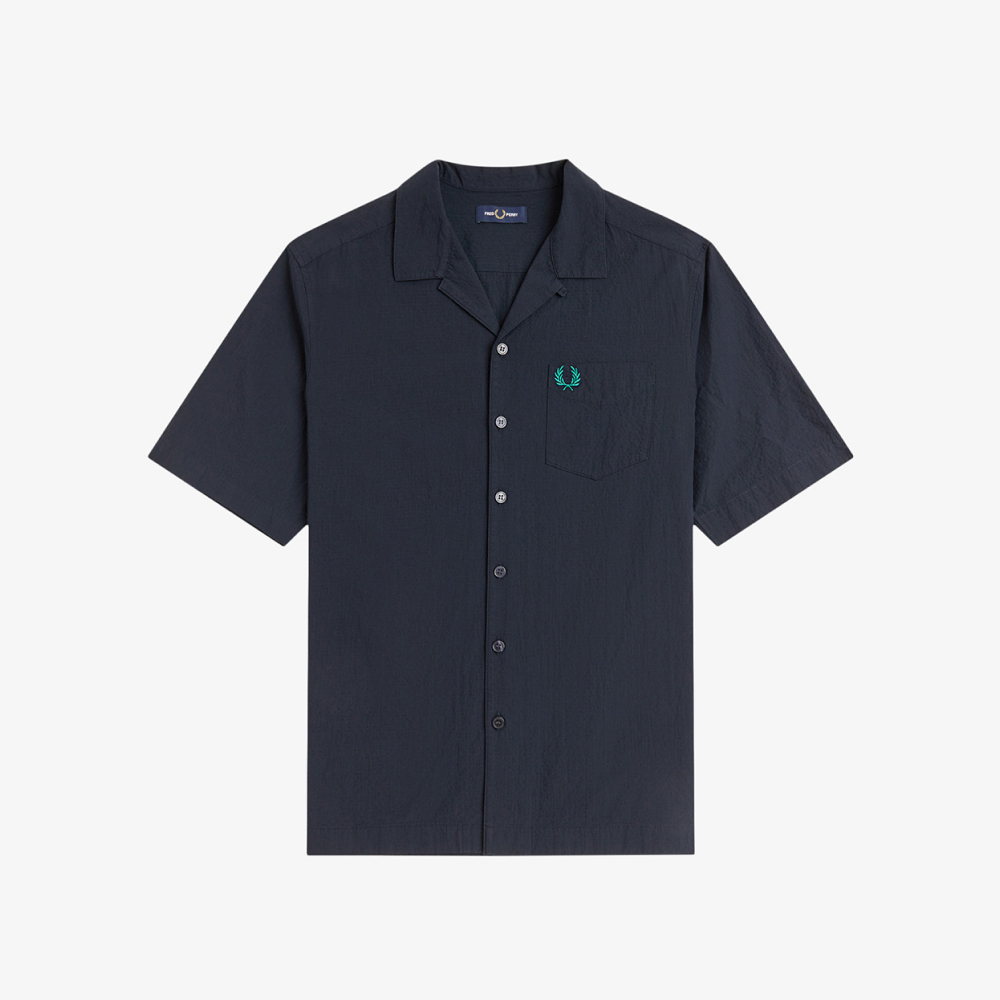 프레드페리 시어서커 리비어 칼라 셔츠 네이비(Fred Perry Seersucker Revere Collar Shirt Navy)