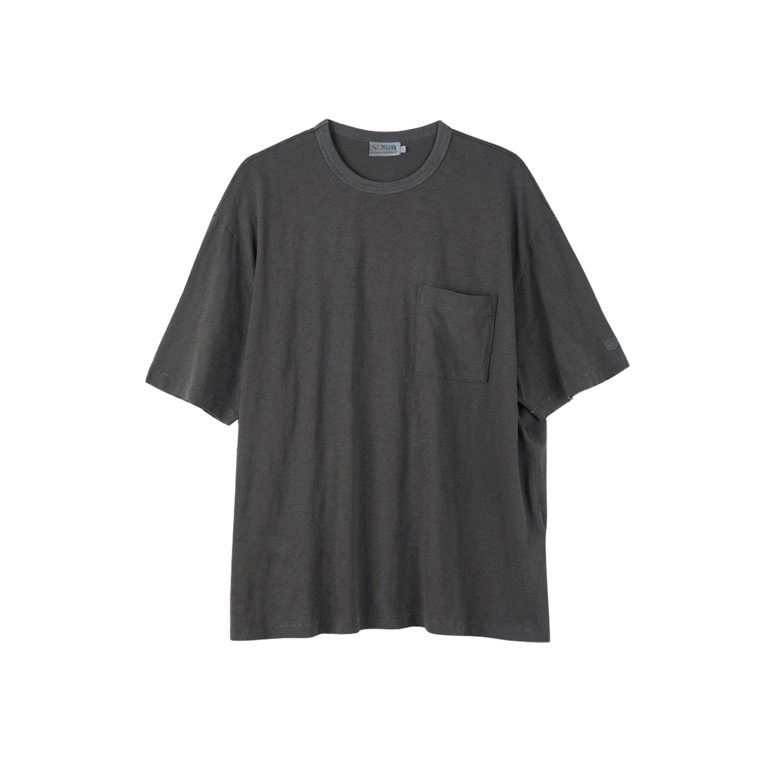 (M)선데이세레머니 내추럴 다이드 베이직 슬럽 티 - 애쉬 차콜((M) SUNDAY CEREMONY Natural Dyed Basic Slub Tee - Ash Charcoal)