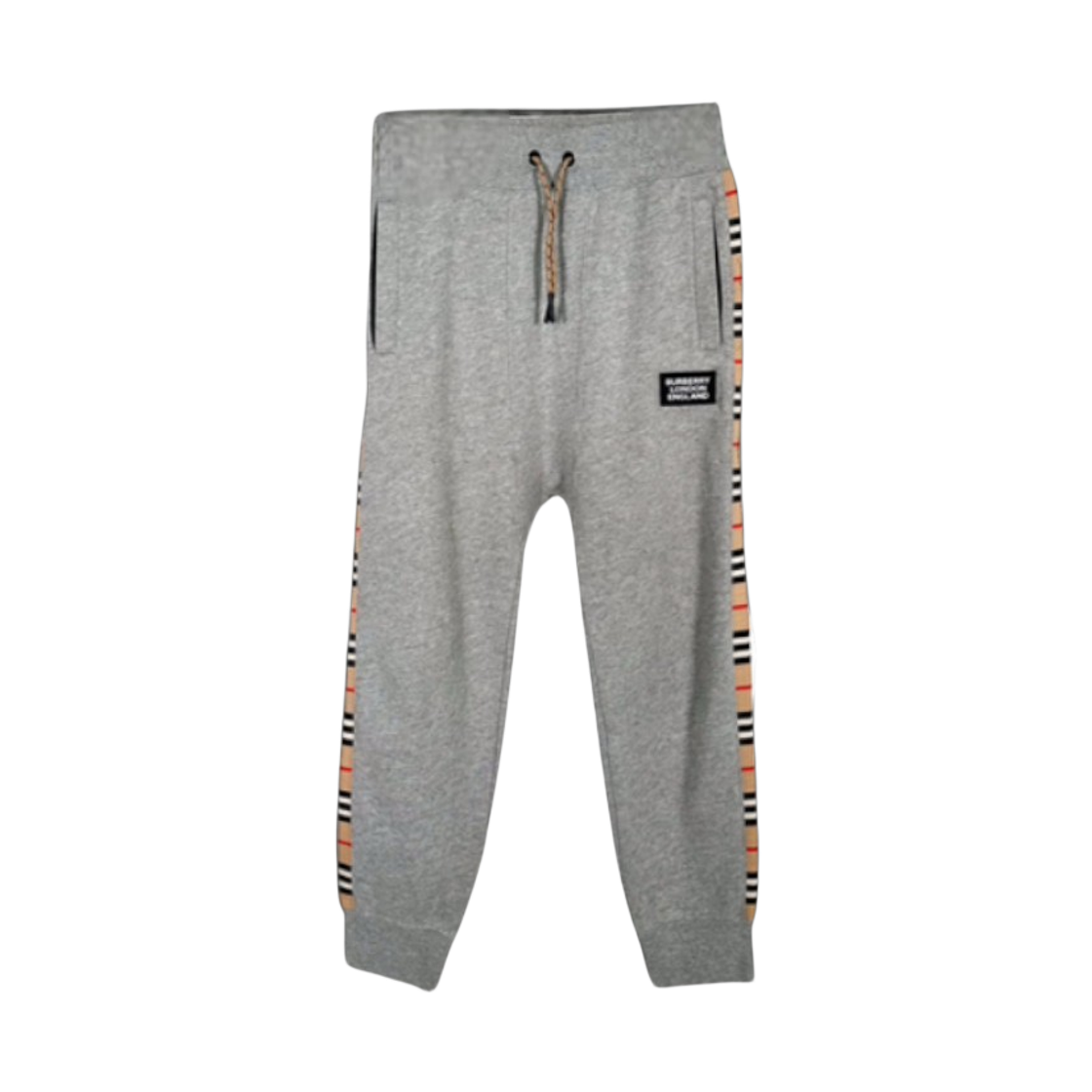 ITFIDU8DPWBI Burberry Kids Side Check Rubber Patch Training Sweat Pants Gray