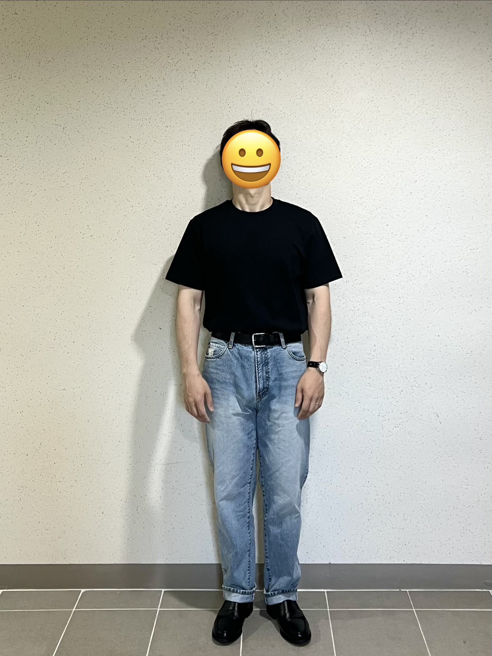 Dimitri Black Everyone's Single Stitch Short Sleeve T-Shirt Coolmax Fabric Black 착용 스타일 - 1