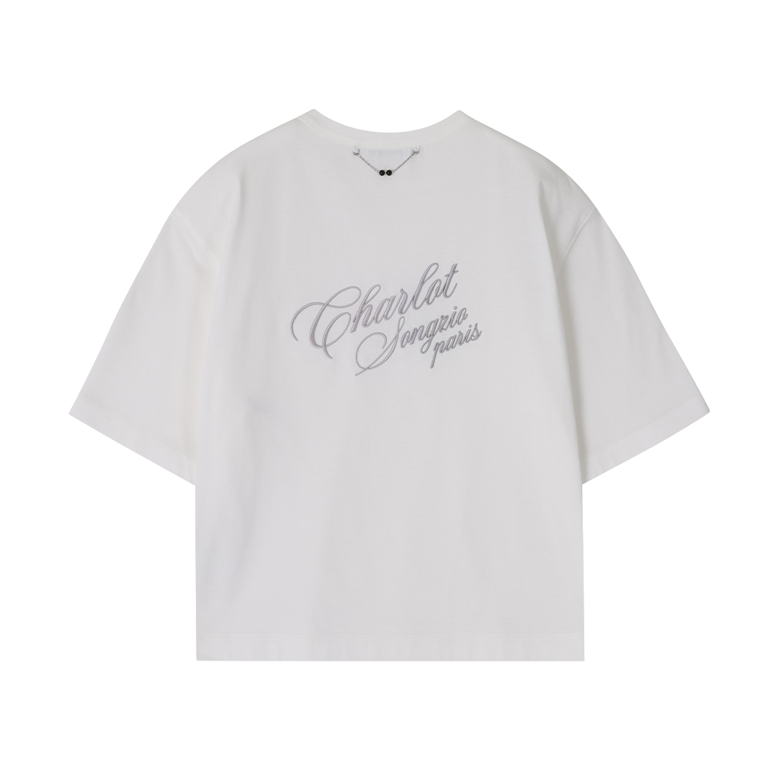 (W) 송지오 컬렉션 샤를로 에크리뛰르 크롭 티셔츠 화이트((W) SONGZIO COLLECTION Charlot Ecriture Crop T Shirt White) - 2