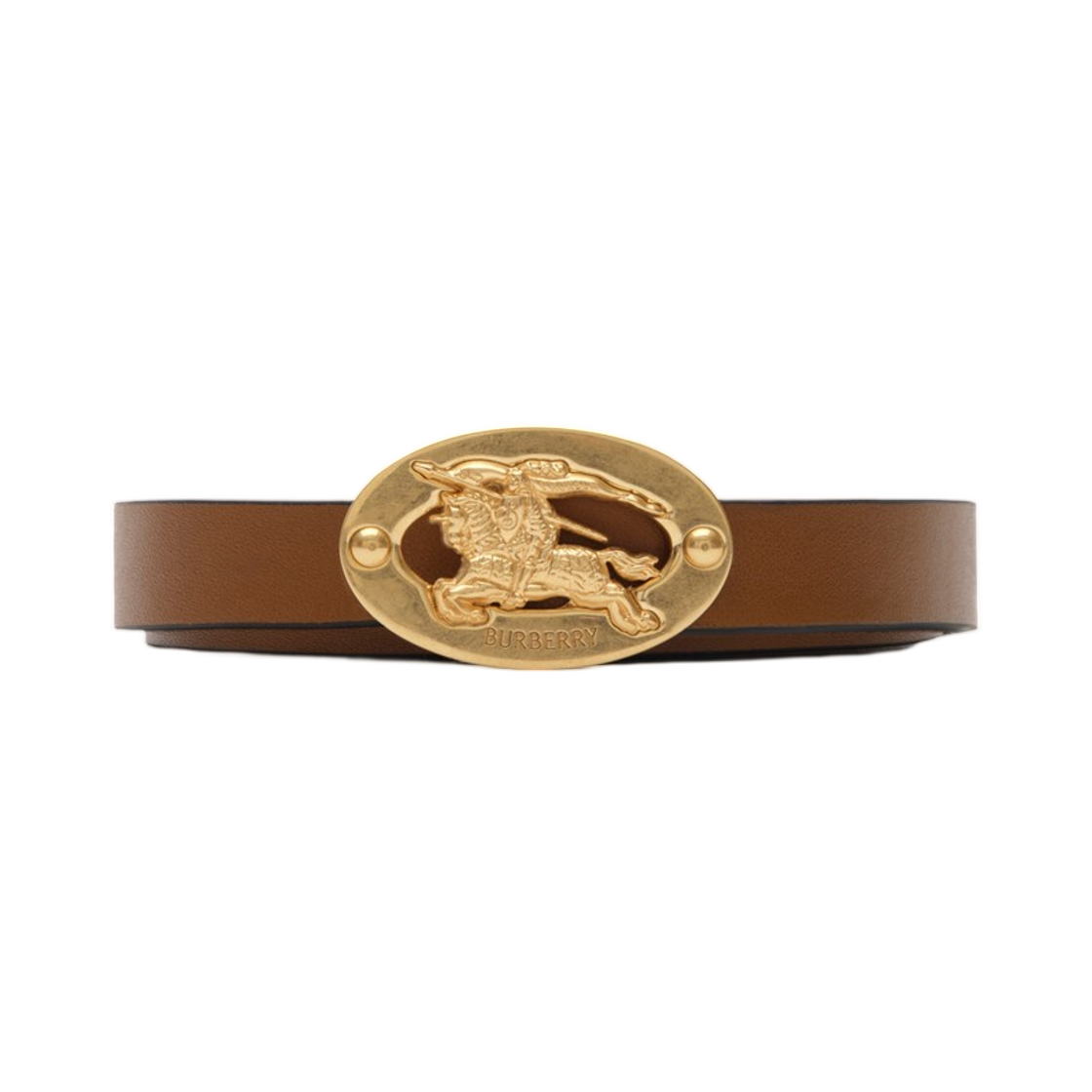 (W) 버버리 씬 리버시블 레더 나이트 스탬프 벨트 블랙 헤이즐((W) Burberry Thin Reversible Leather Knight Stamp Belt Black Hazel) - 2