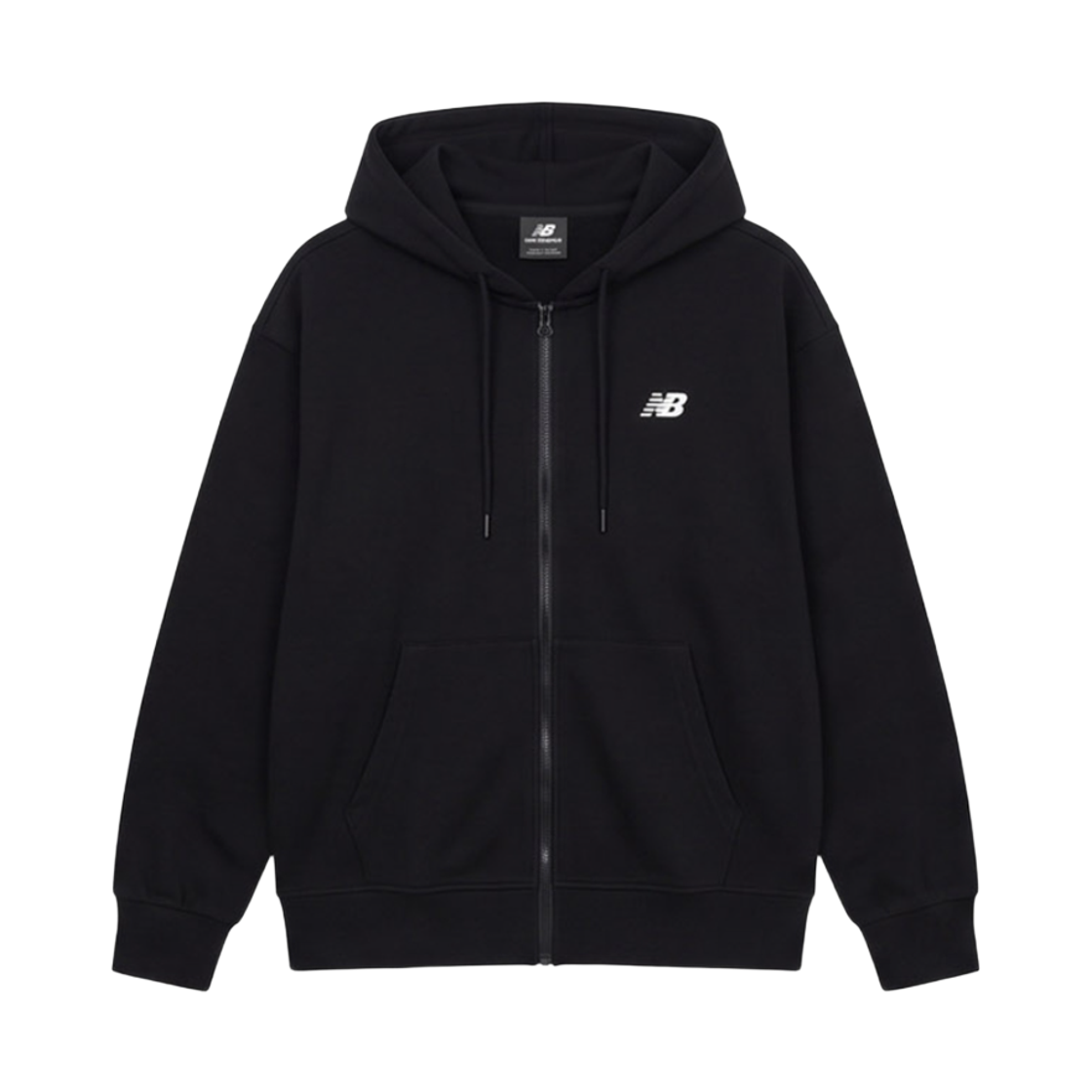 뉴발란스 에센셜 싱글 메쉬 집업 후드 블랙(New Balance Essential Single Mesh Zip Up Hoodie Black)