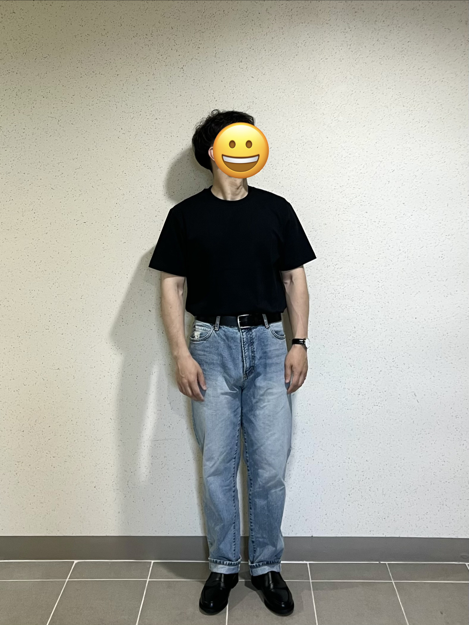 Dimitri Black Everyone's Single Stitch Short Sleeve T-Shirt Coolmax Fabric Black 착용 스타일 - 2