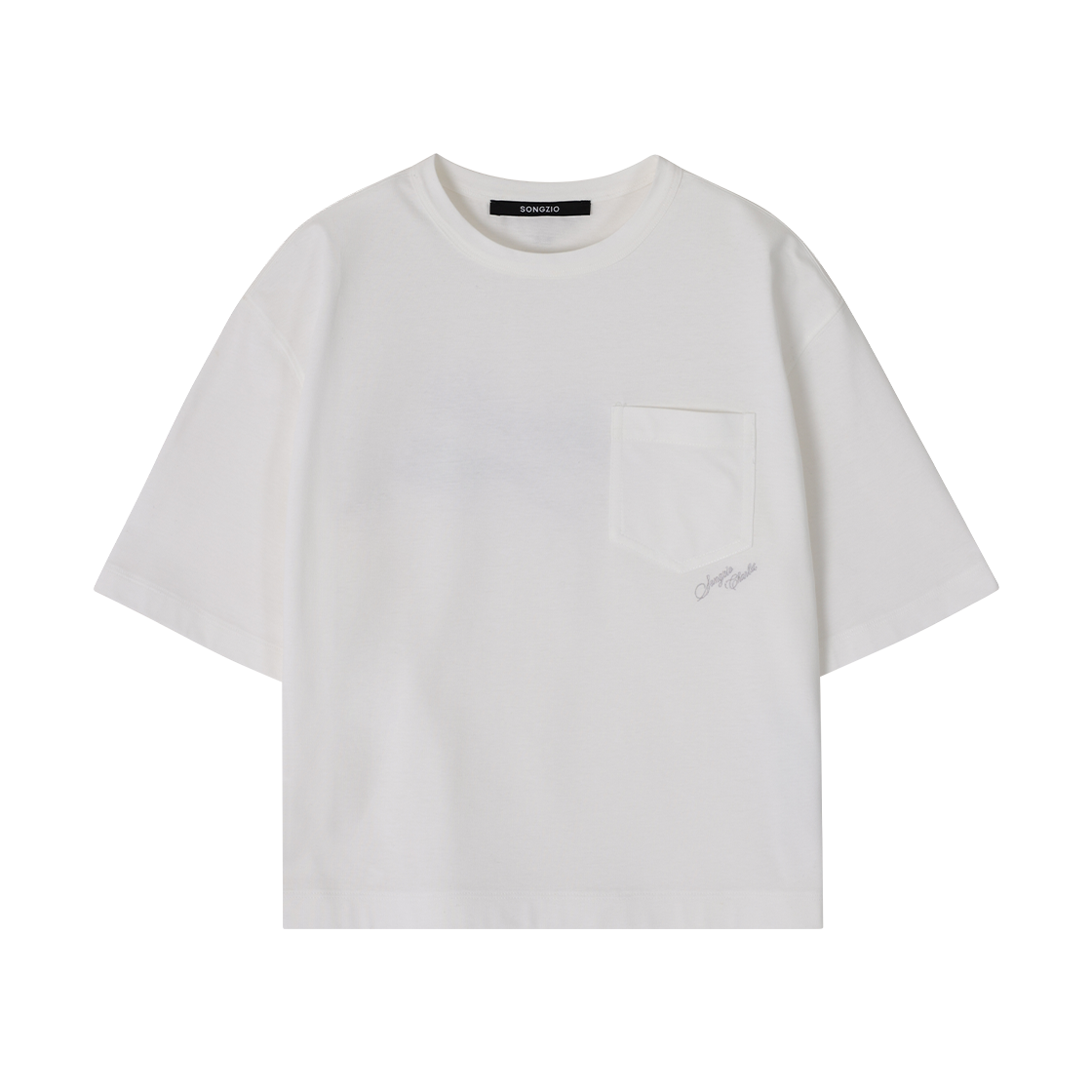 WI3TS767WH (W) SONGZIO COLLECTION Charlot Ecriture Crop T Shirt White