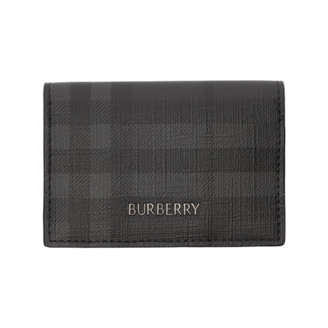 8127866 Burberry City Check Bifold Card Case Iron Grey