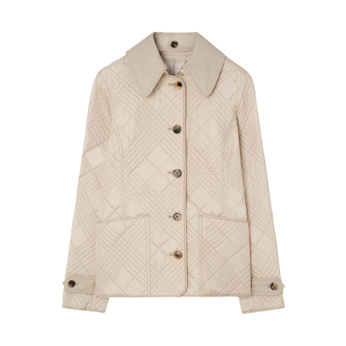 8127184 (W) Burberry Quilted Nylon Fernleigh Jacket Stone Beige