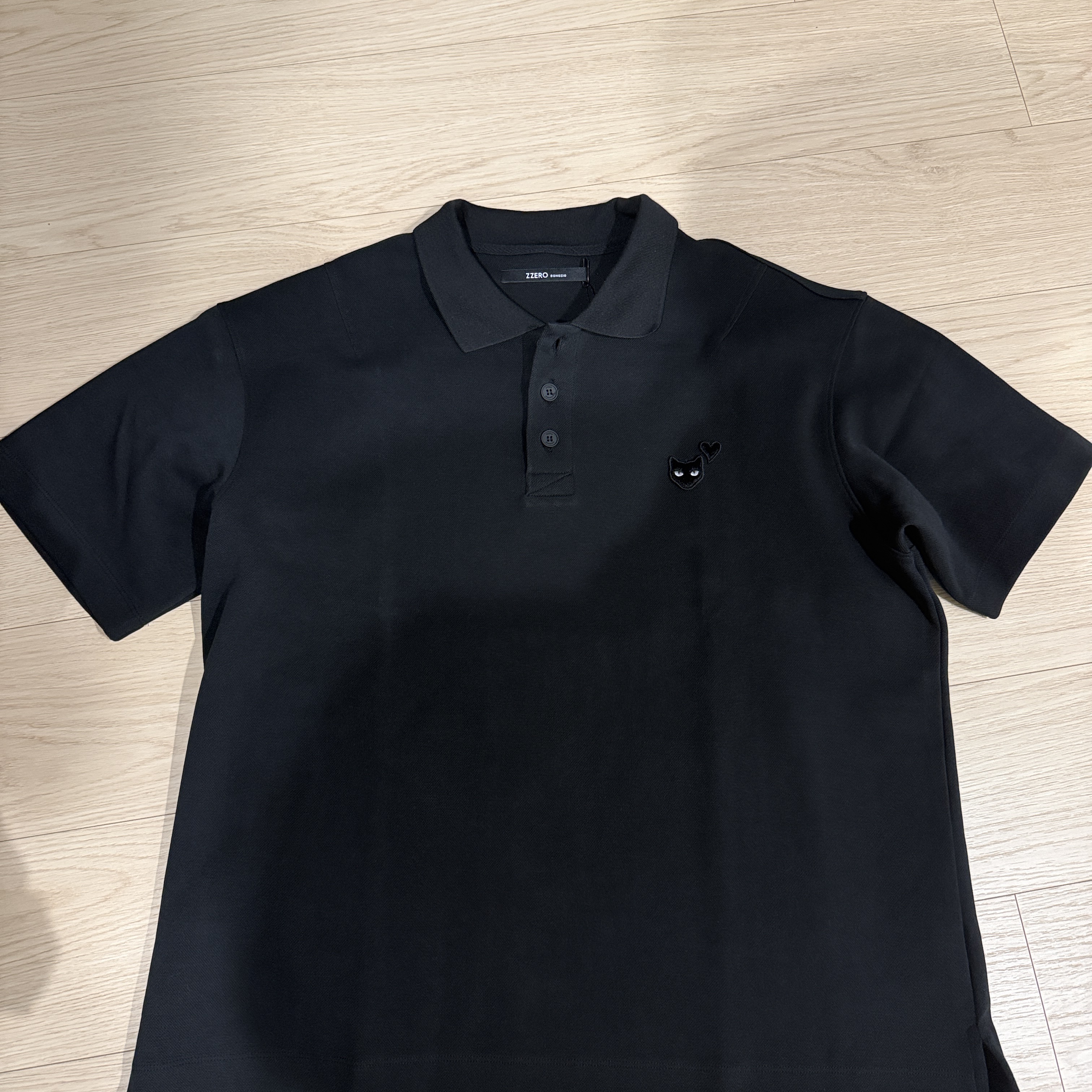 SONGZIO ZZERO Love Panther Pique T Shirt Black 착용 스타일