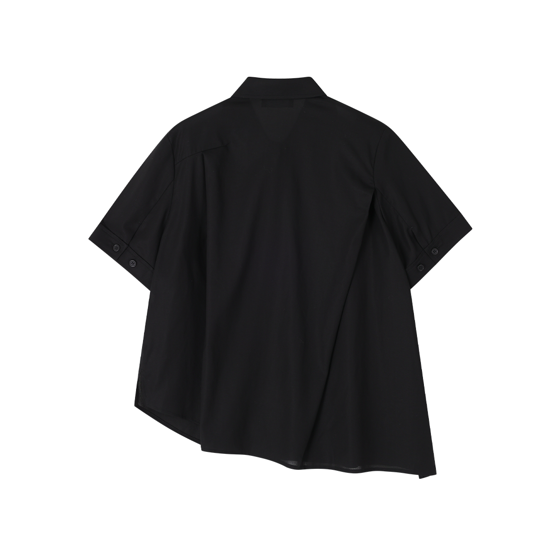(W) 송지오 바이어스 드레이프 하프 셔츠 블랙((W) SONGZIO Bias Drape Half Shirt Black) - 2