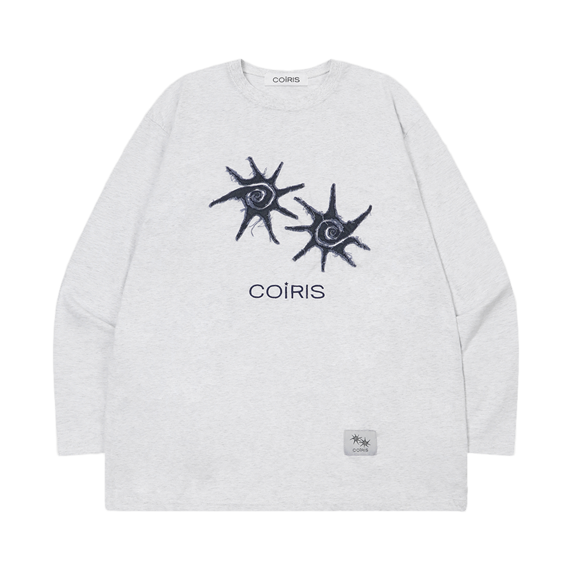 C-P00000EU Coiris Roeden Applique Long Sleeve T Unisex White melange