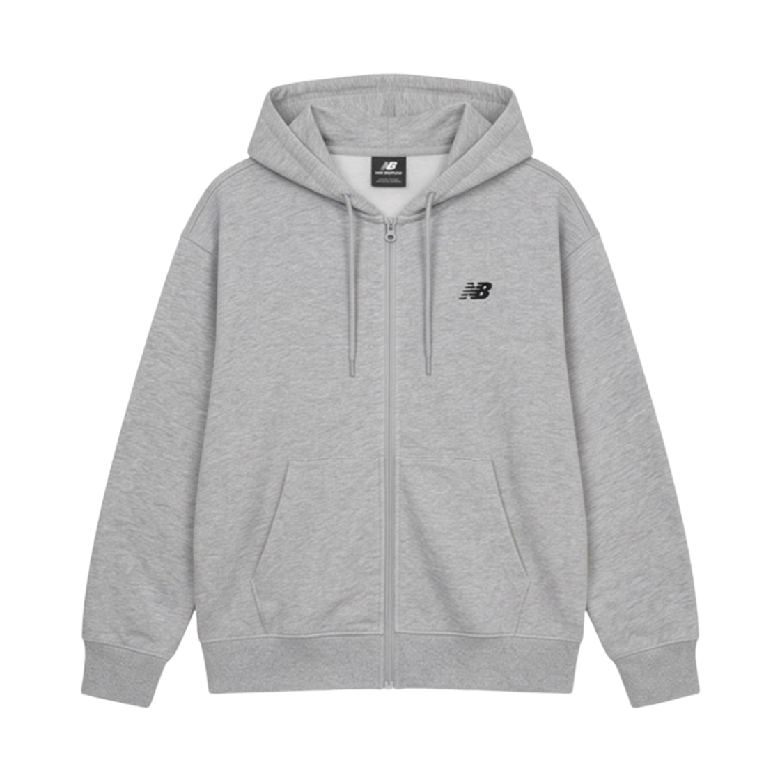 뉴발란스 에센셜 싱글 메쉬 집업 후드 멜란지 그레이(New Balance Essential Single Mesh Zip Up Hoodie Melange Gray) - 1