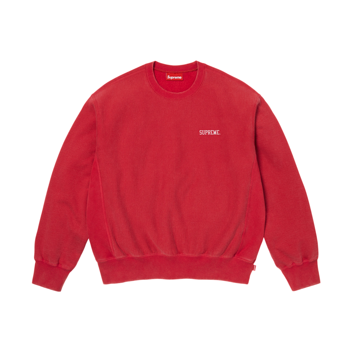 - Supreme Washed Crewneck Red - 26SS