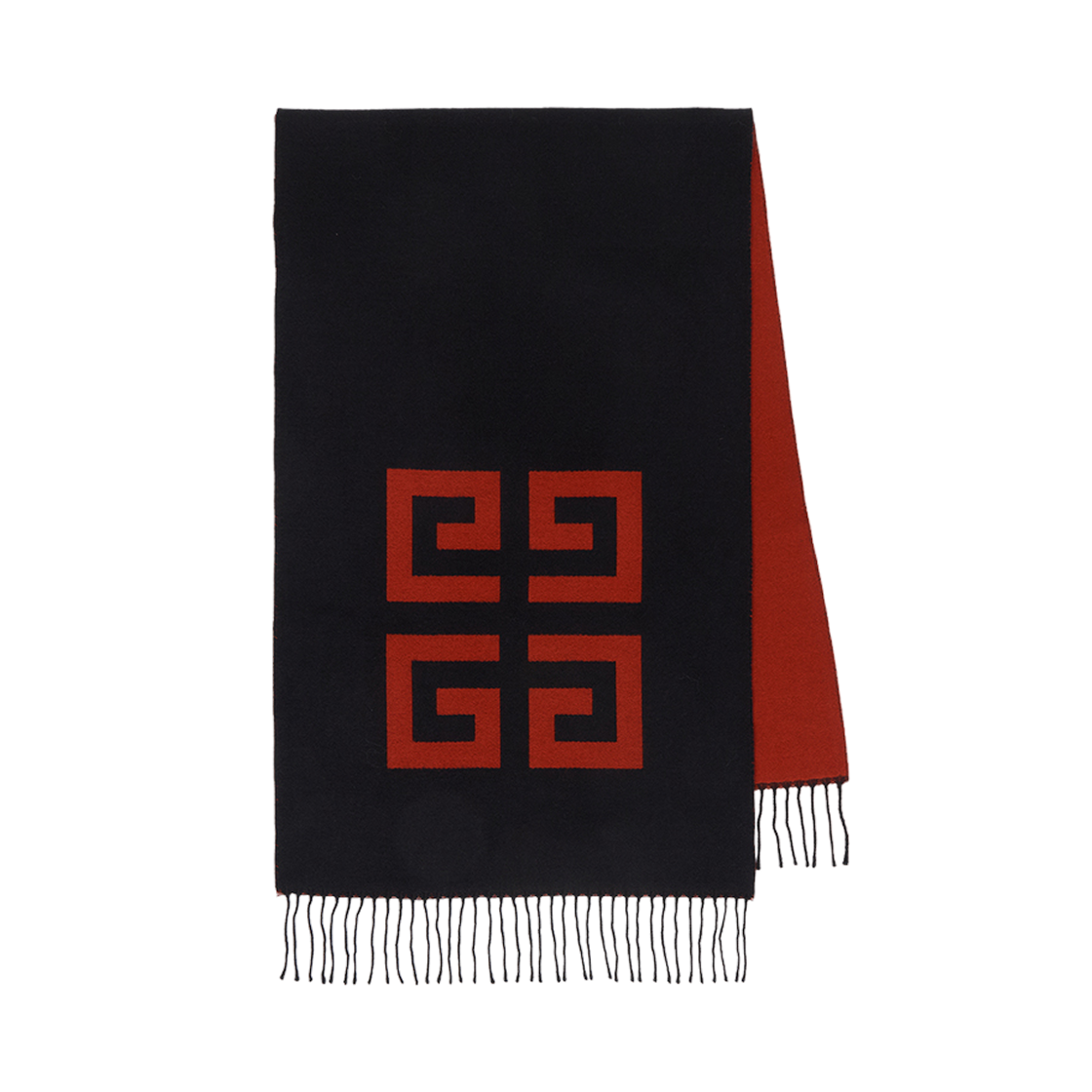 지방시 4G 울 머플러 블랙 레드(Givenchy 4G Wool Muffler Black Red)